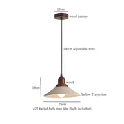 Travertine-Finish Cone Pendant Light