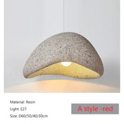 Aggregate Resin Dome Pendant Lamp