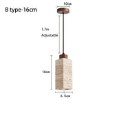 Travertine-Finish Stone Composite Pendant