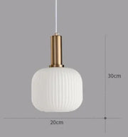 Ribbed Tinted Glass Pendant Light
