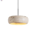 Travertine-Finish Disc Pendant Light