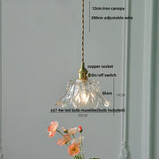 Ribbed Glass Dome Pendant Light