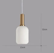Ribbed Tinted Glass Pendant Light