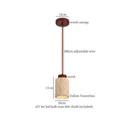 Travertine-Finish Cone Pendant Light
