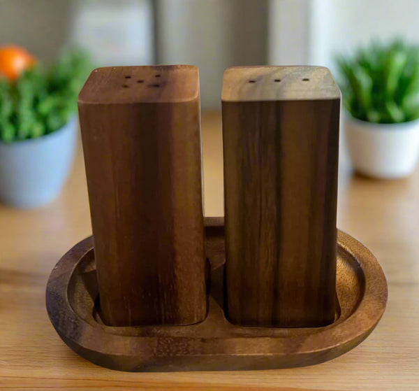Acacia Wood Salt and Pepper Shakers