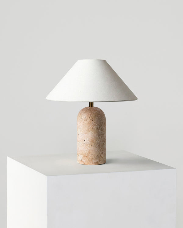 Close-up of marble veining and polished surface detail — Natural Stone Arch Table Lamp
