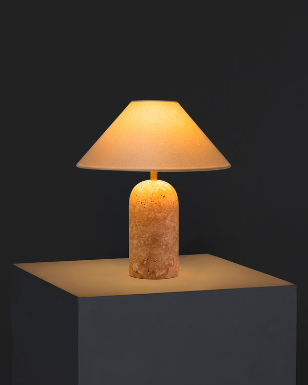 Natural Stone Arch Table Lamp — alternate color temperature setting
