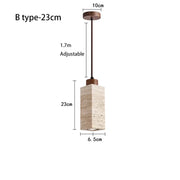 Travertine-Finish Stone Composite Pendant