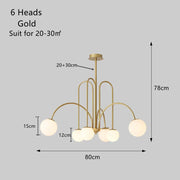 Arched Iron Globe Chandelier