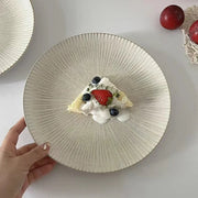 Ridged Stoneware Dinner Plate