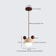 Travertine-Finish Cone Pendant Light