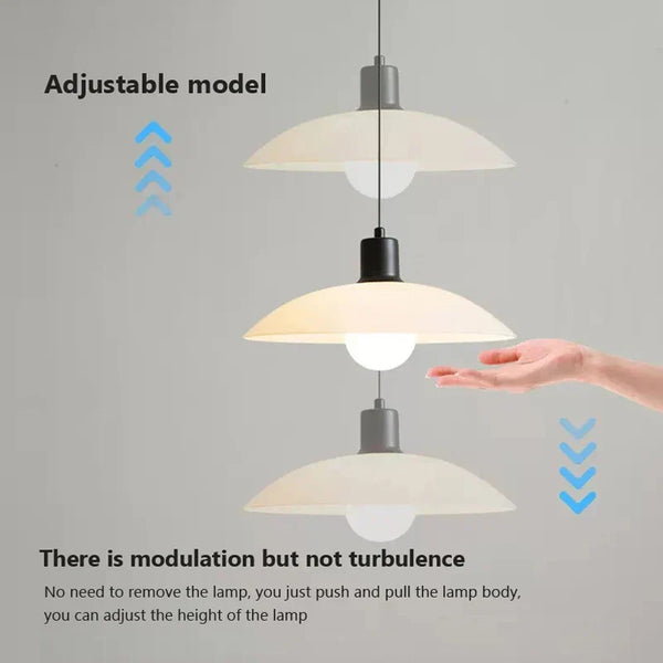 Matte Black Glass Dome Pendant Light