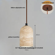 Travertine-Finish Disc Pendant Light