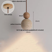 Travertine-Finish Saucer Pendant Light