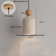 Travertine-Finish Saucer Pendant Light