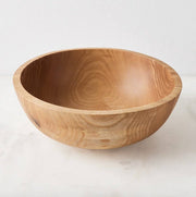 Hand-Carved Wood Nesting Bowl Set — detail of finish and surface variation