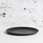 Matte Black Stoneware Dinner Plate Set