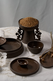 Oval Stoneware Serving Platter — back and side profile detail