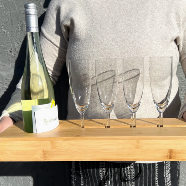 Bamboo Wine Bottle Serving Caddy