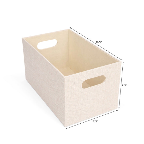 Linen-Weave Fabric Storage Bin