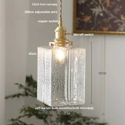 Ribbed Glass Dome Pendant Light