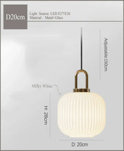 Ribbed Clear Glass Brass Pendant Light