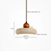 Travertine-Finish Cone Pendant Light