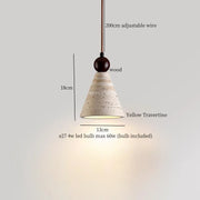 Travertine-Finish Cone Pendant Light