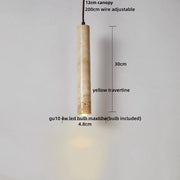 Travertine-Finish Disc Pendant Light