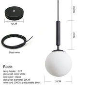 Frosted Glass Globe Pendant Light