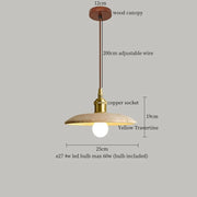 Travertine-Finish Cone Pendant Light