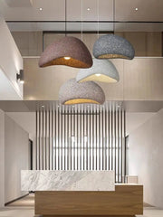 Aggregate Resin Dome Pendant Lamp