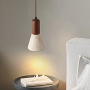 Travertine-Finish Cone Pendant Light