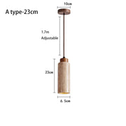 Travertine-Finish Stone Composite Pendant