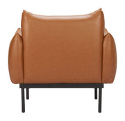Cognac Faux Leather Club Chair — scale reference and proportion detail