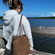 Waxed Canvas Leather Tote Bag
