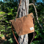 Waxed Canvas Leather Tote Bag