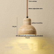 Travertine-Finish Disc Pendant Light