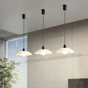 Matte Black Glass Dome Pendant Light