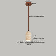Travertine-Finish Saucer Pendant Light