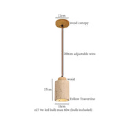 Travertine-Finish Cone Pendant Light