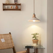 Travertine-Finish Cone Pendant Light