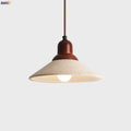 Travertine-Finish Cone Pendant Light