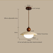 Travertine-Finish Cone Pendant Light