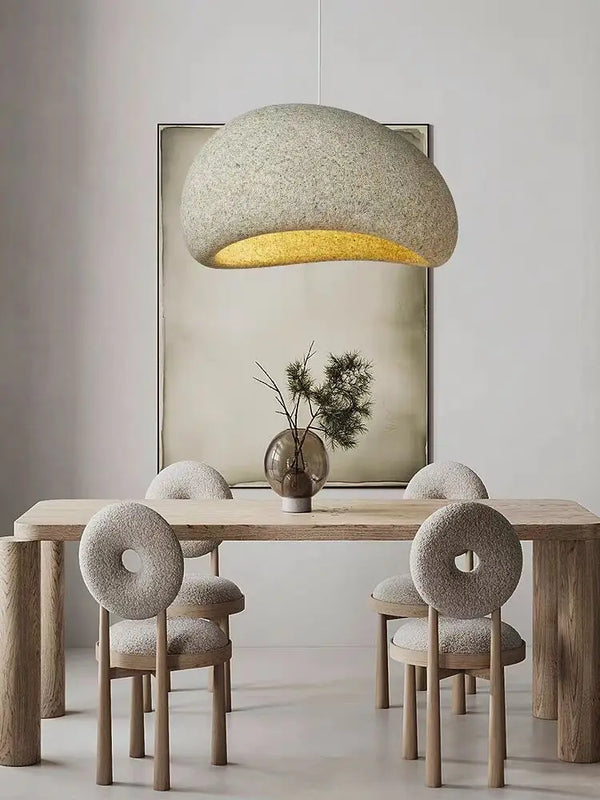 Aggregate Resin Dome Pendant Lamp