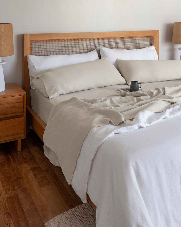 Stonewashed European Linen Sheet Set
