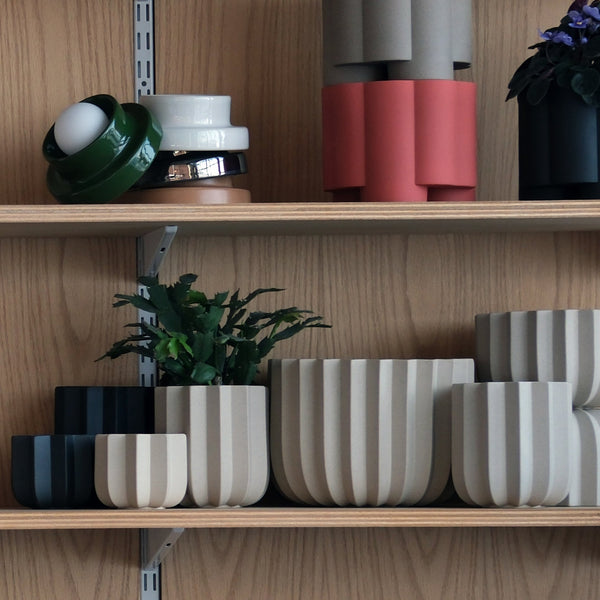 Close-up of hand-thrown stoneware glaze and texture detail — Wrap Planter - 4 sizes
