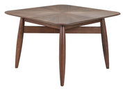 Close-up of corner joinery and wood construction detail — Starburst-Top Rubberwood Square Dining Table