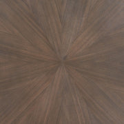 Starburst-Top Rubberwood Square Dining Table — back and side profile detail