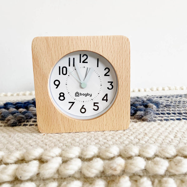 Wood-Frame Silent Analog Alarm Clock